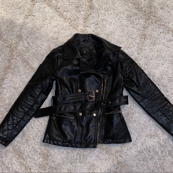 Guess Jackets & Blazers - Guess Leather Jacket | Gold Details | Size Small